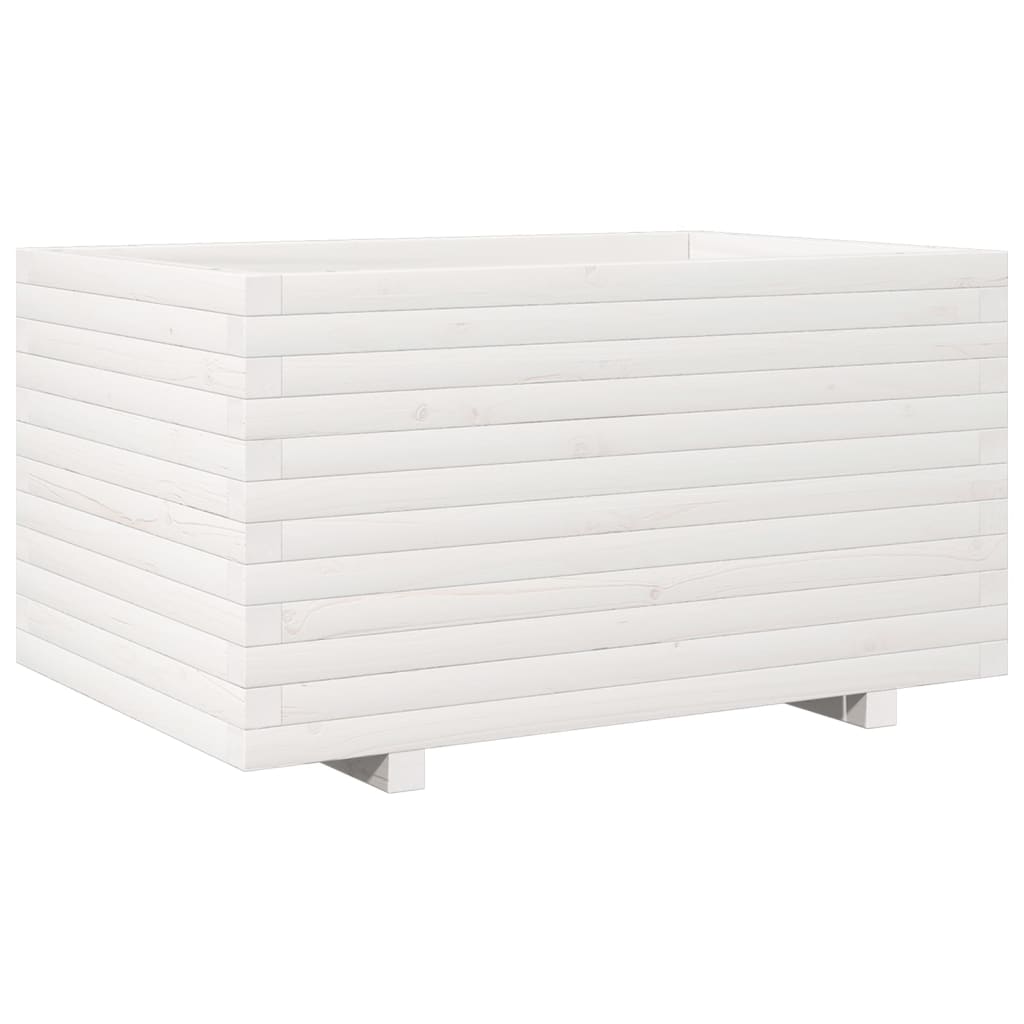 VidaXL Jardinière 90x60x49,5 cm bois de pin massif blanc