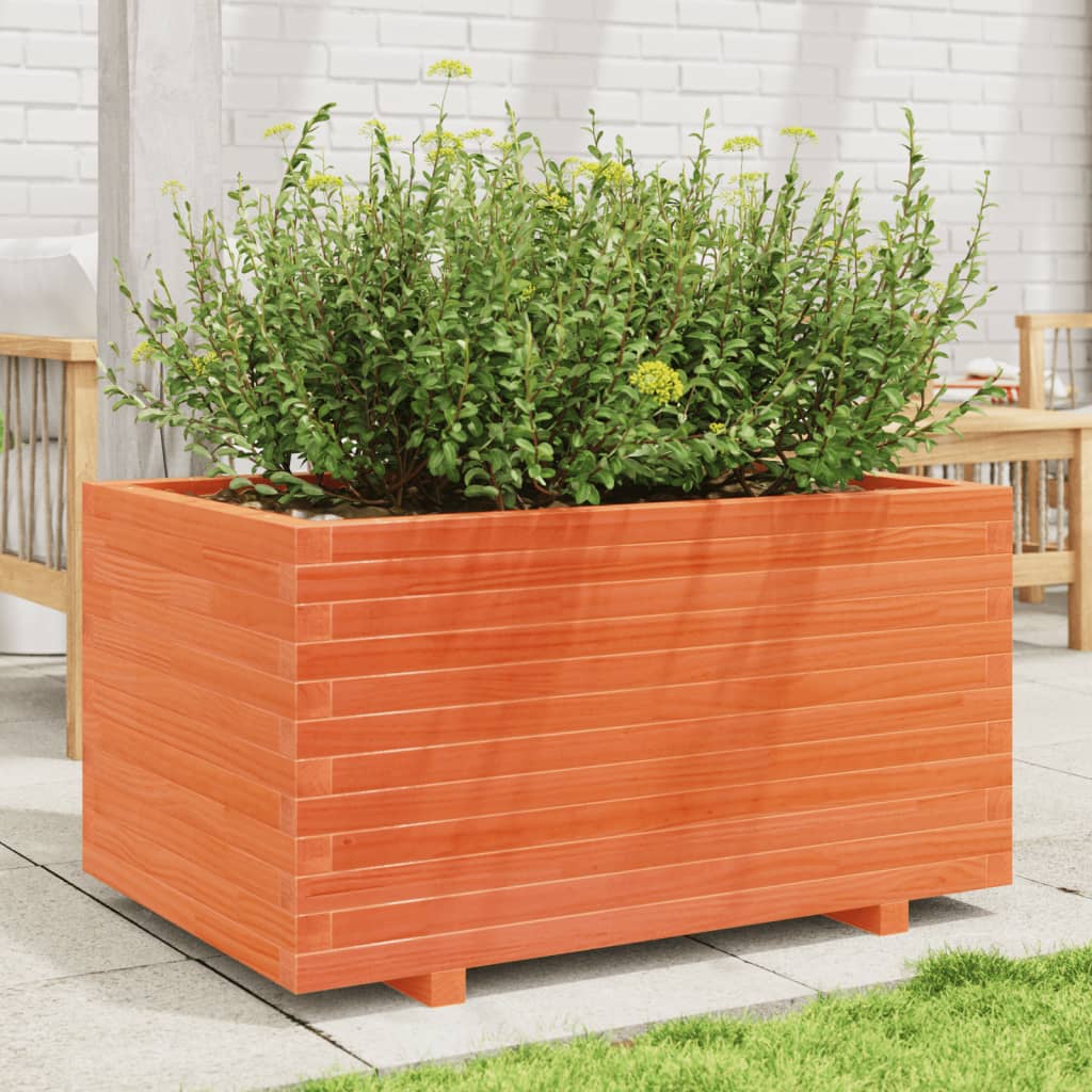 VidaXL Jardinière 90x60x49,5 cm bois de pin massif, marron lavé