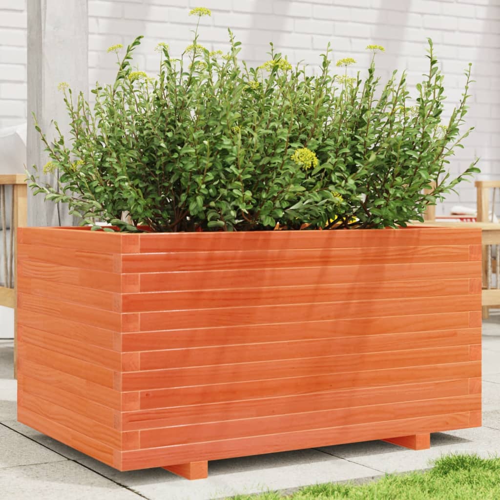 VidaXL Jardinière 90x60x49,5 cm bois de pin massif, marron lavé