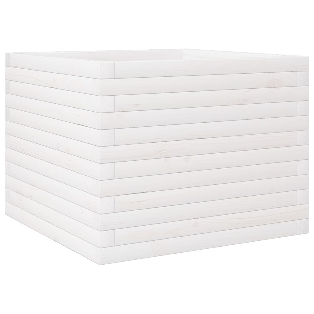 VidaXL Jardinière 60x60x46 cm bois de pin massif blanc