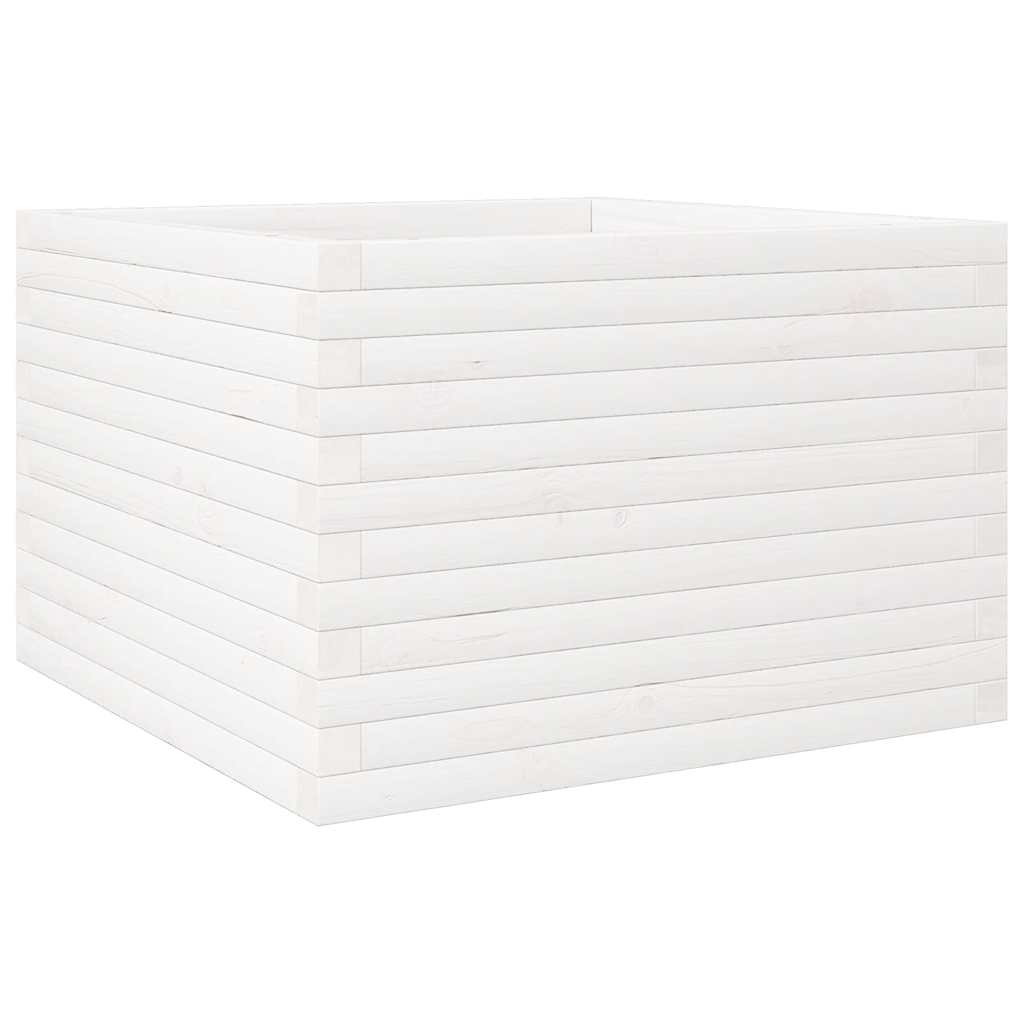 VidaXL Jardinière 70x70x46 cm bois de pin massif blanc