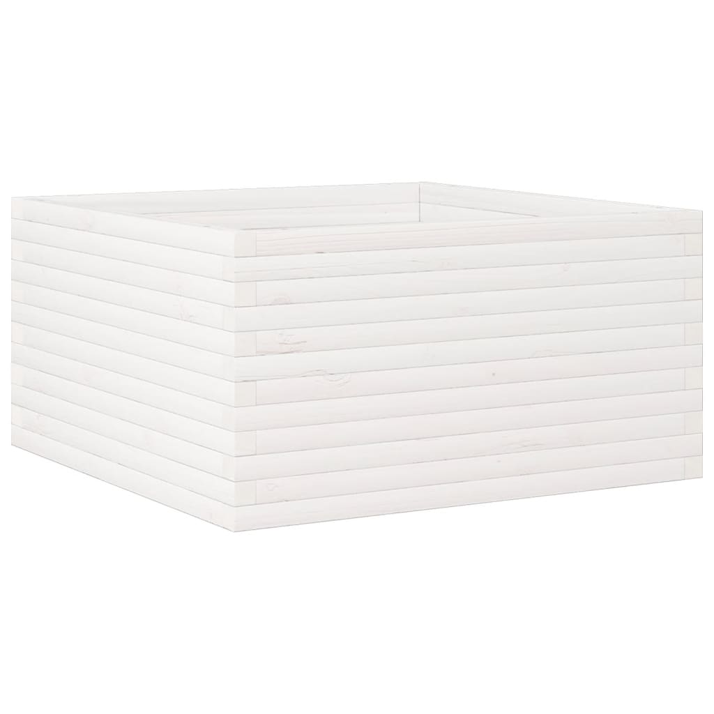 VidaXL Jardinière 90x90x46 cm bois de pin massif blanc
