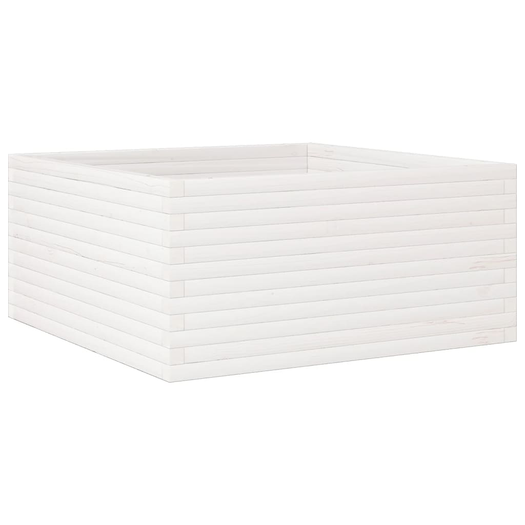 VidaXL Jardinière 100x100x46 cm bois de pin massif blanc