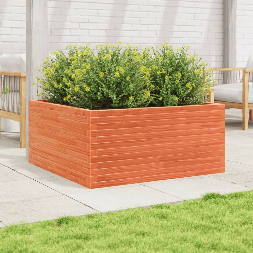 VidaXL Jardinière 100x100x46 cm bois de pin massif, marron lavé
