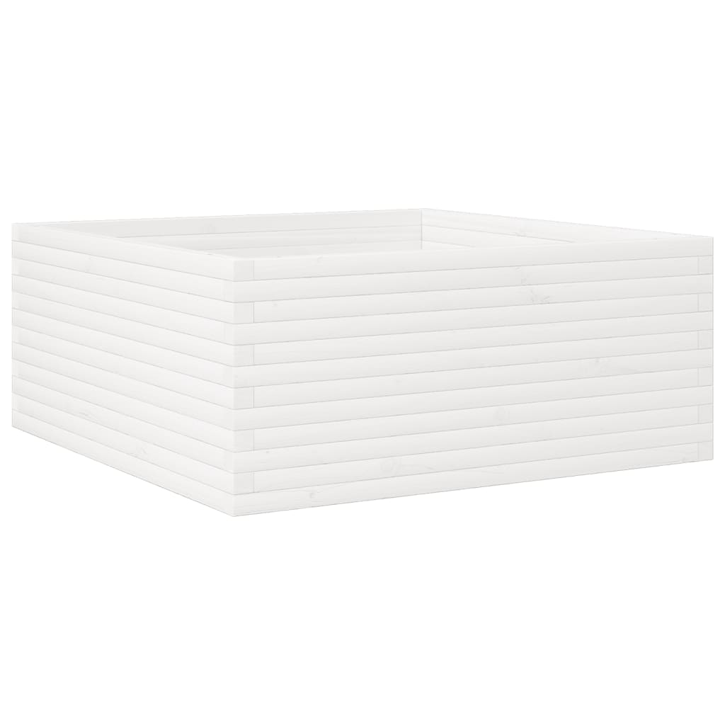 VidaXL Jardinière 110x110x46 cm bois de pin massif blanc