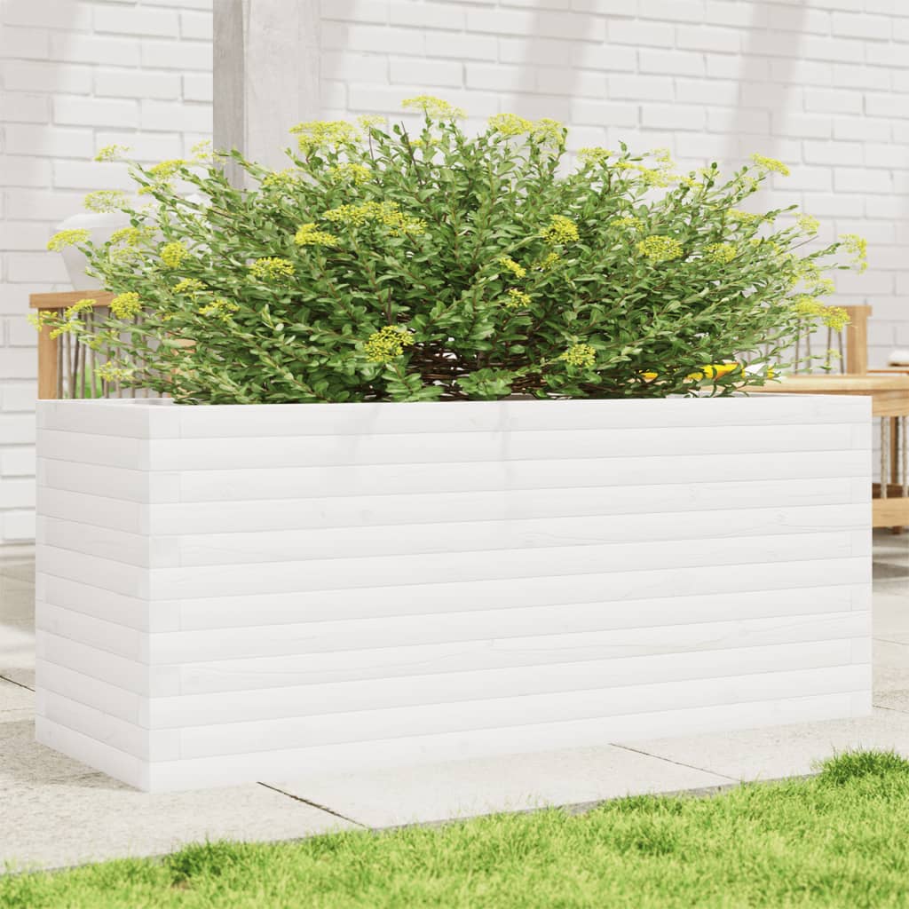 VidaXL Jardinière 110x40x46 cm bois de pin massif blanc