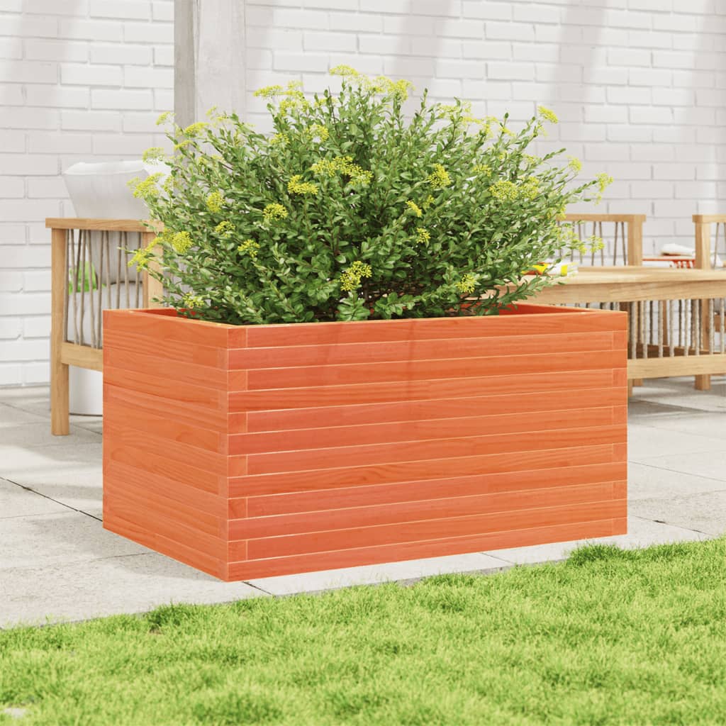 VidaXL Jardinière 90x60x46 cm bois de pin massif, marron lavé