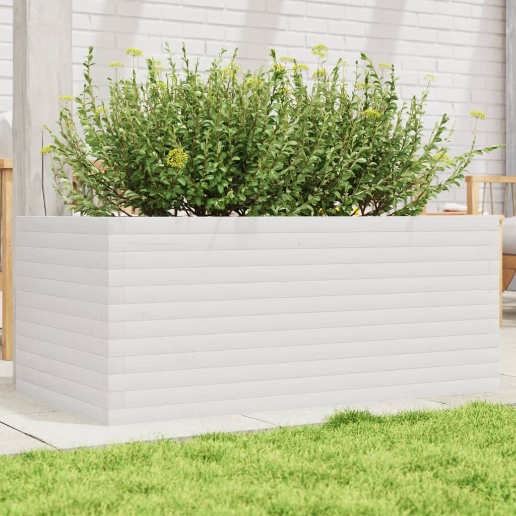 VidaXL Jardinière 110x60x46 cm bois de pin massif blanc