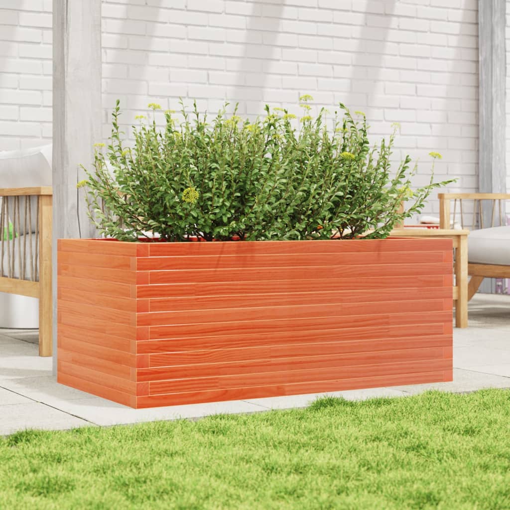 VidaXL Jardinière 110x60x46 cm bois de pin massif, marron lavé