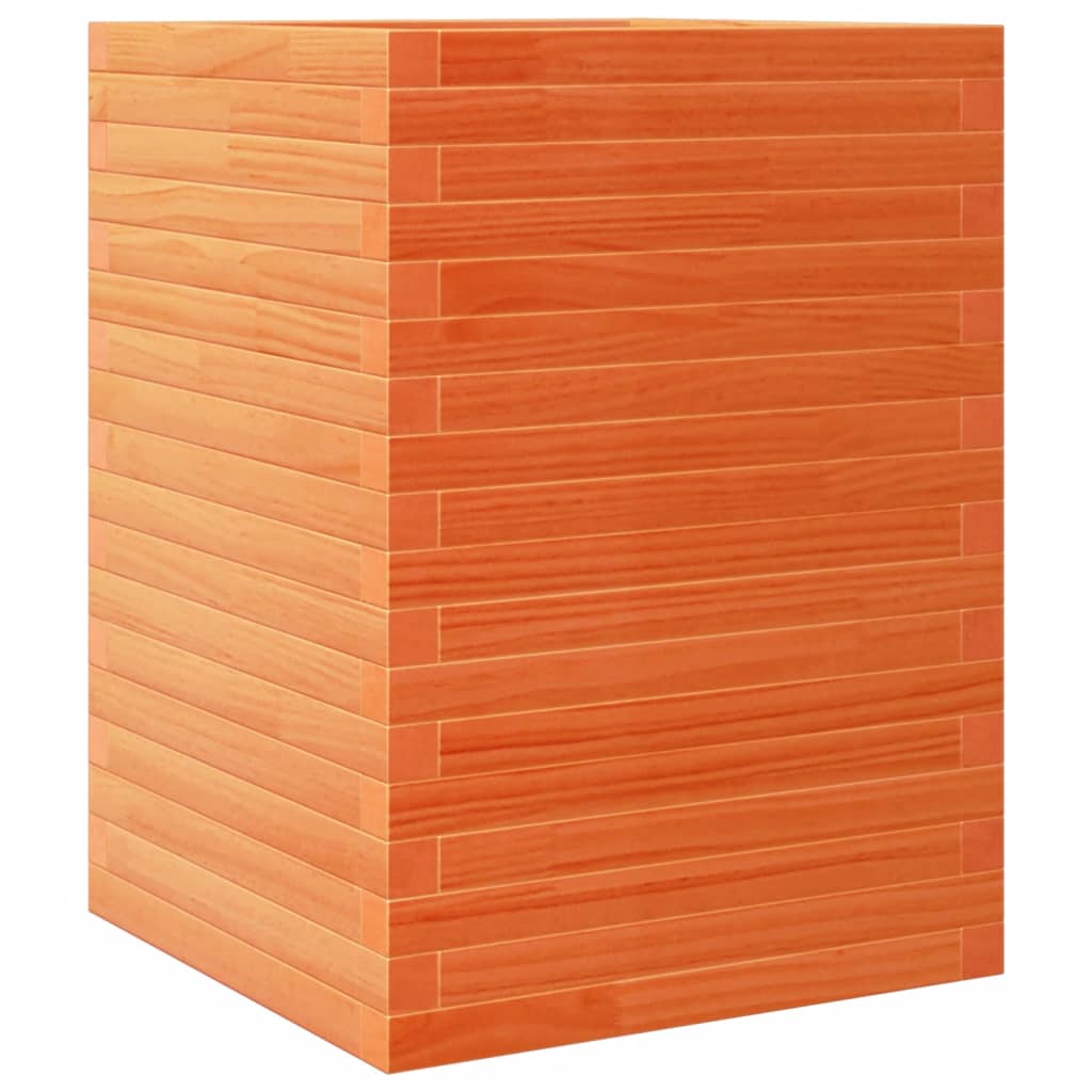 VidaXL Jardinière 50x50x68,5 cm bois de pin massif, marron lavé