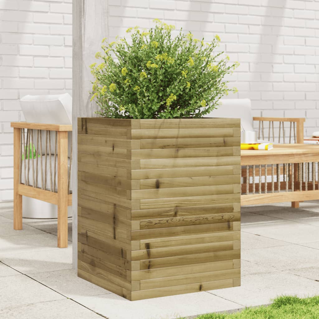 VidaXL Jardinière 50x50x68,5 cm bois de pin imprégné