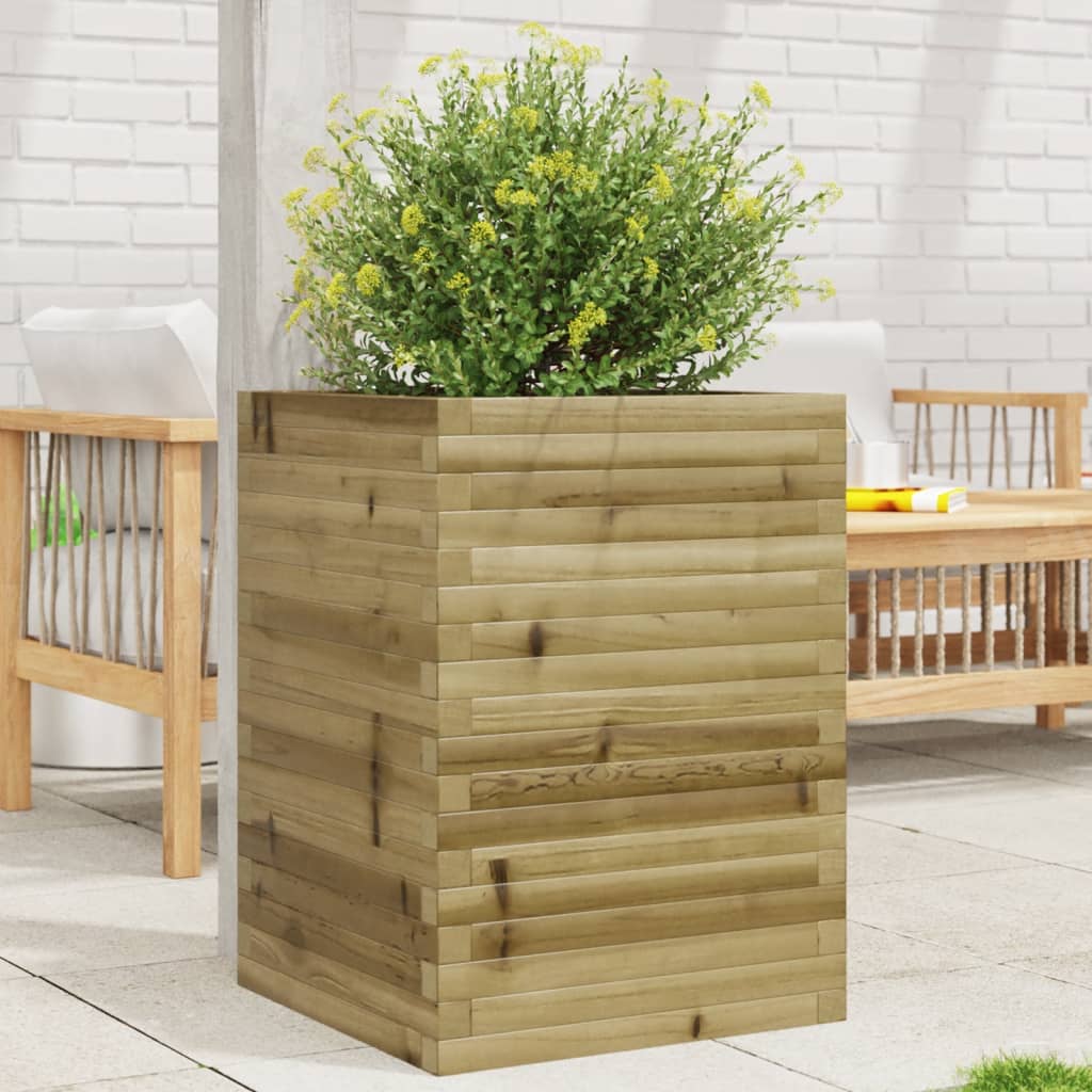 VidaXL Jardinière 50x50x68,5 cm bois de pin imprégné