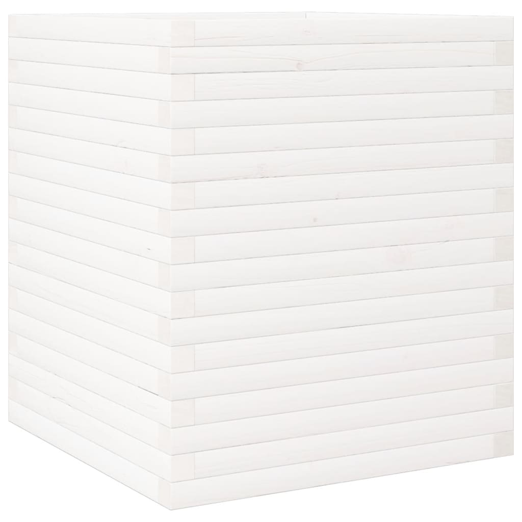 VidaXL Jardinière 60x60x68,5 cm bois de pin massif blanc