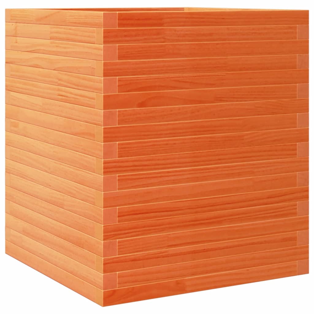 VidaXL Jardinière 60x60x68,5 cm bois de pin massif, marron lavé