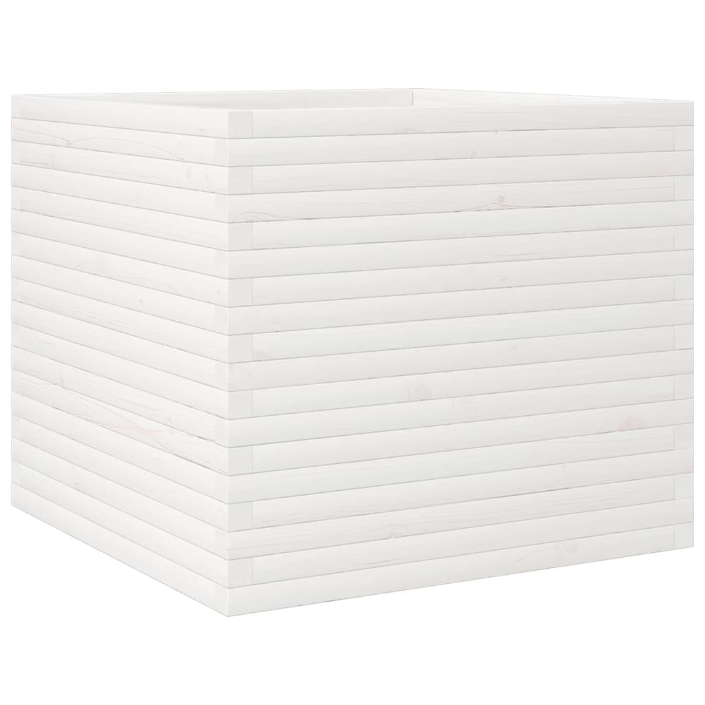VidaXL Jardinière 80x80x68,5 cm bois de pin massif blanc