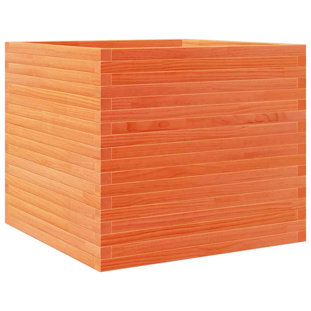 VidaXL Jardinière 80x80x68,5 cm bois de pin massif, marron lavé