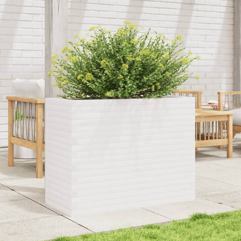 VidaXL Jardinière 90x40x68,5 cm bois de pin massif blanc