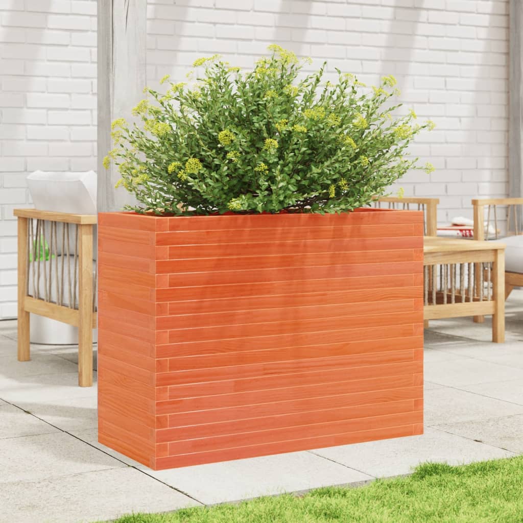 VidaXL Jardinière 90x40x68,5 cm bois de pin massif, marron lavé