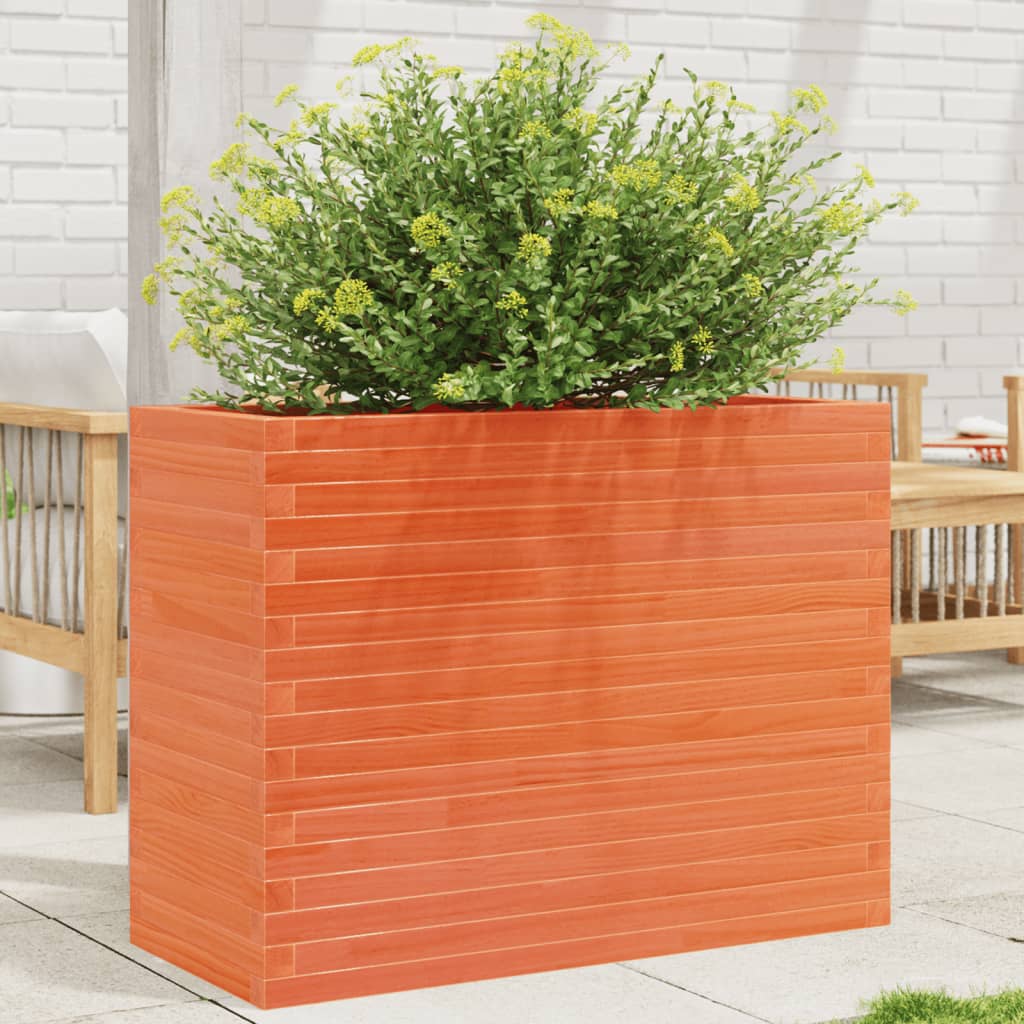 VidaXL Jardinière 90x40x68,5 cm bois de pin massif, marron lavé