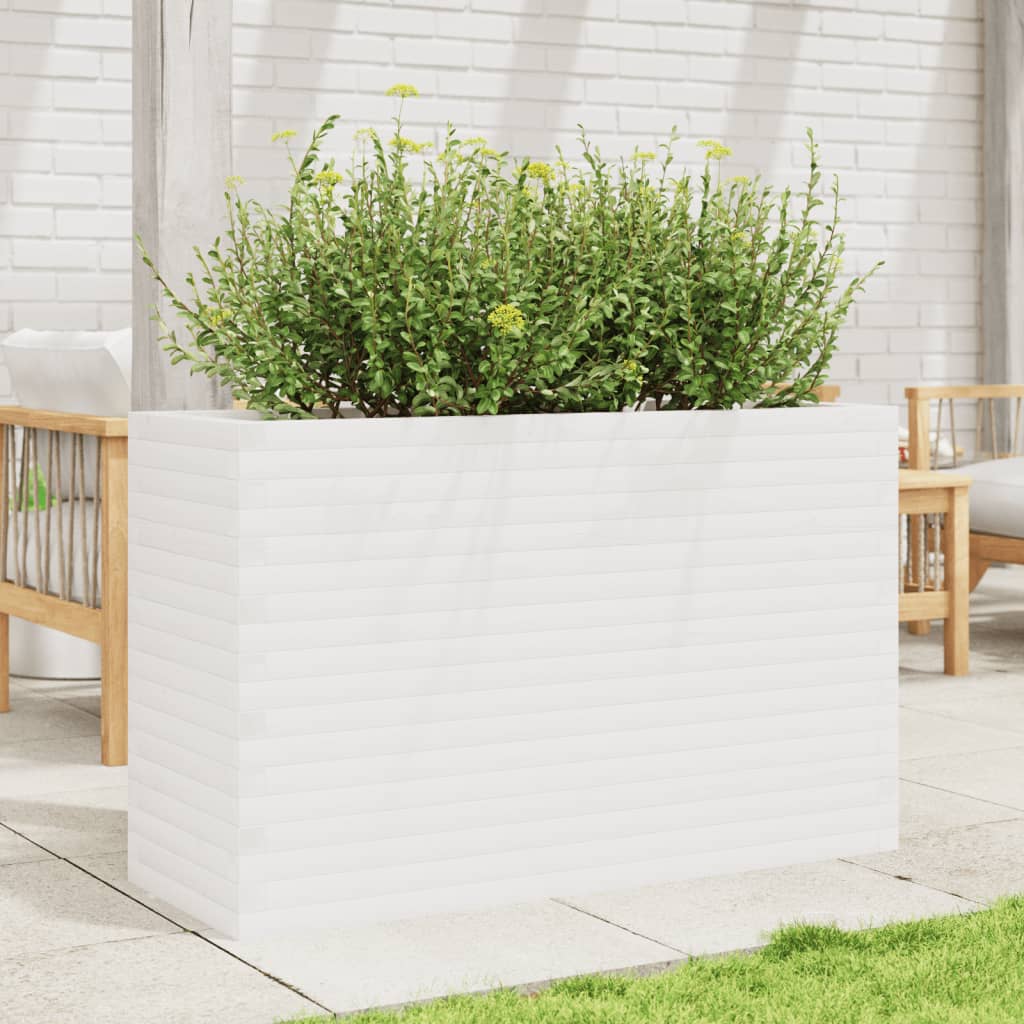 VidaXL Jardinière 110x40x68,5 cm bois de pin massif blanc