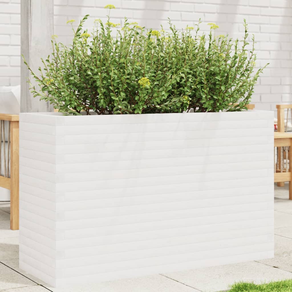 VidaXL Jardinière 110x40x68,5 cm bois de pin massif blanc