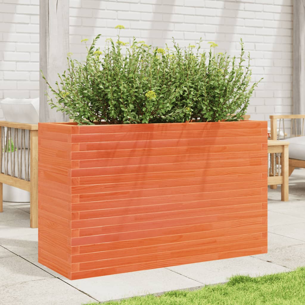 VidaXL Jardinière 110x40x68,5 cm bois de pin massif, marron lavé