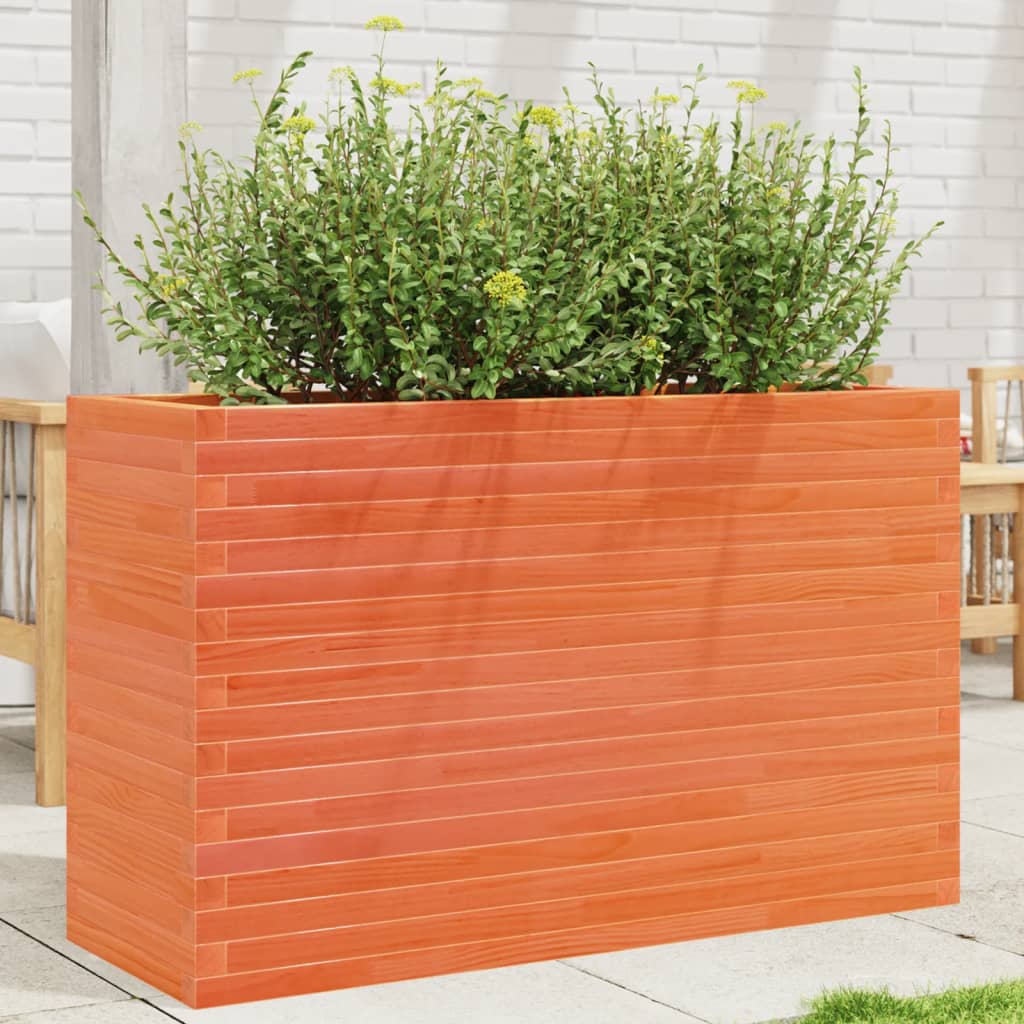 VidaXL Jardinière 110x40x68,5 cm bois de pin massif, marron lavé