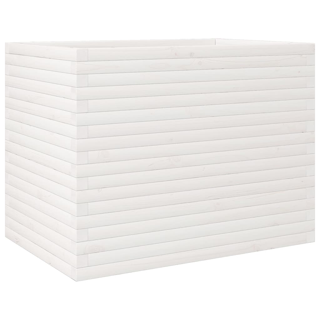 VidaXL Jardinière 90x60x68,5 cm bois de pin massif blanc