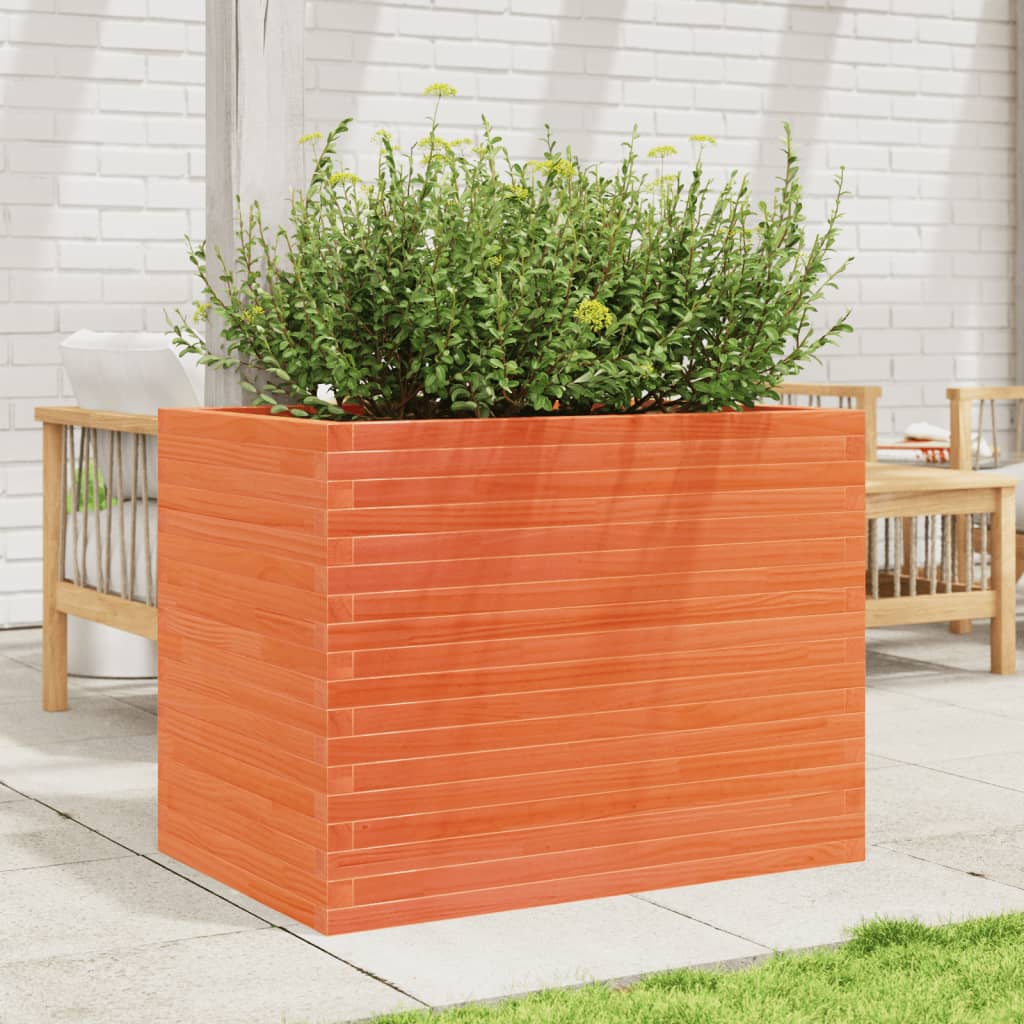 VidaXL Jardinière 90x60x68,5 cm bois de pin massif, marron lavé