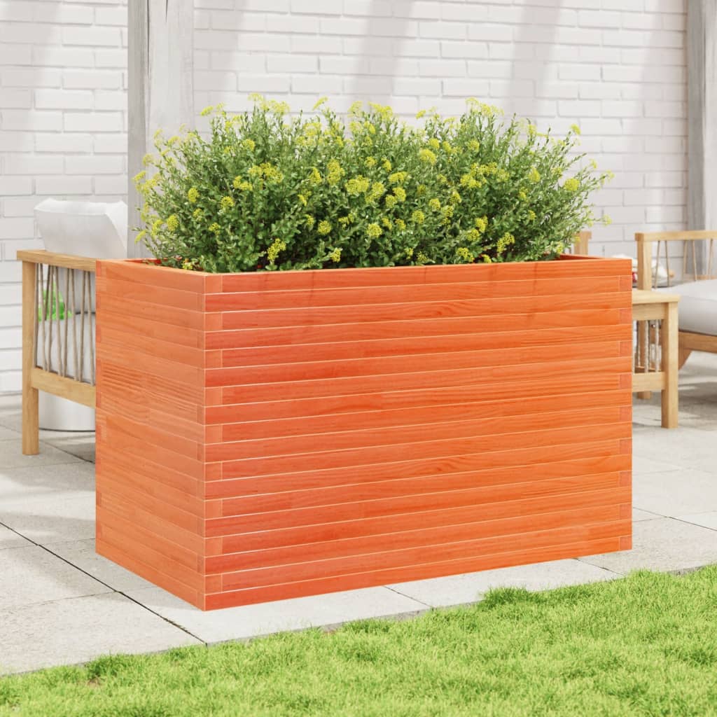 VidaXL Jardinière 110x60x68,5 cm bois de pin massif, marron lavé