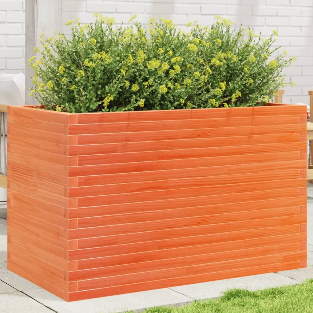 VidaXL Jardinière 110x60x68,5 cm bois de pin massif, marron lavé