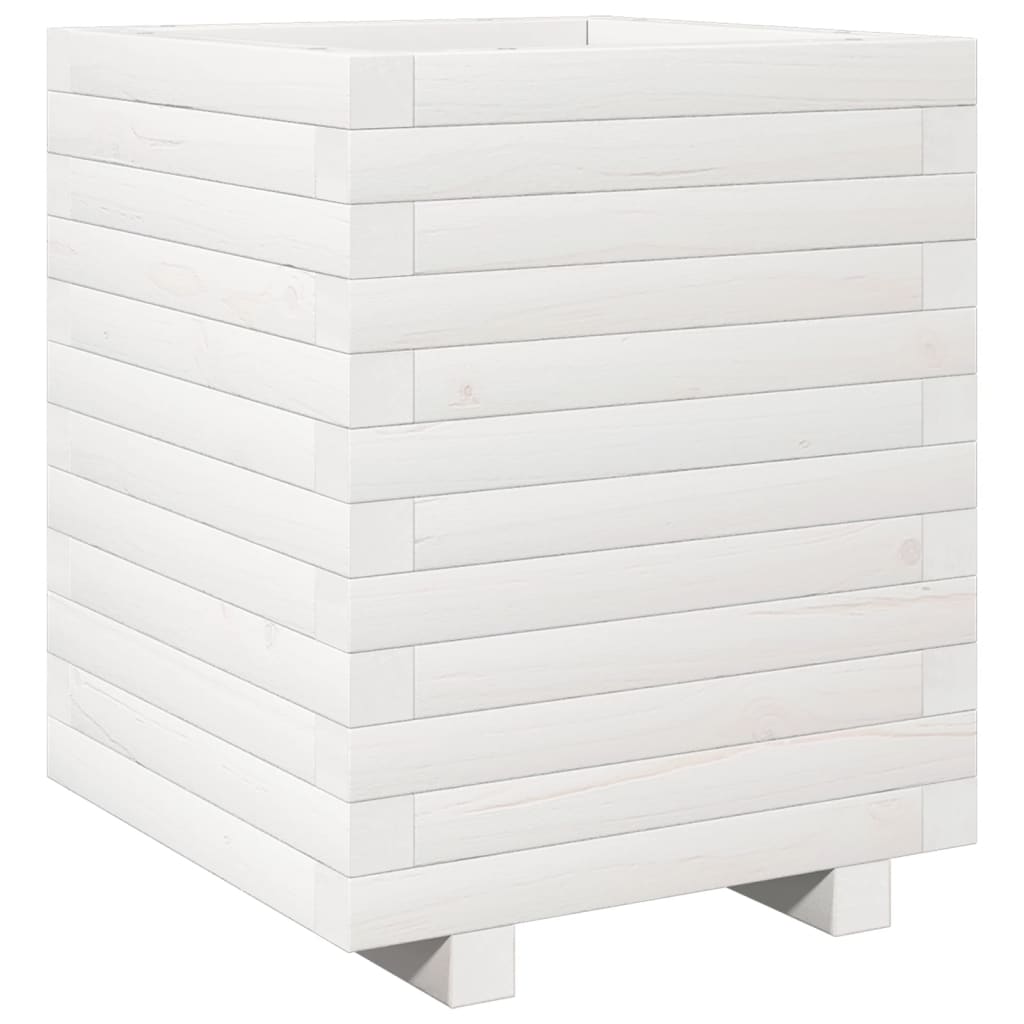 VidaXL Jardinière 40x40x49,5 cm bois de pin massif blanc