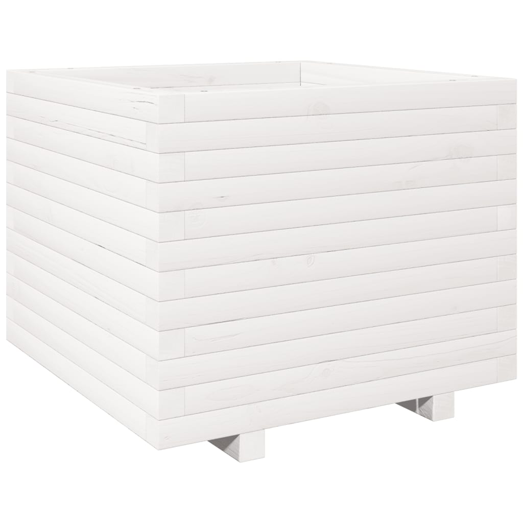 VidaXL Jardinière 60x60x49,5 cm bois de pin massif blanc