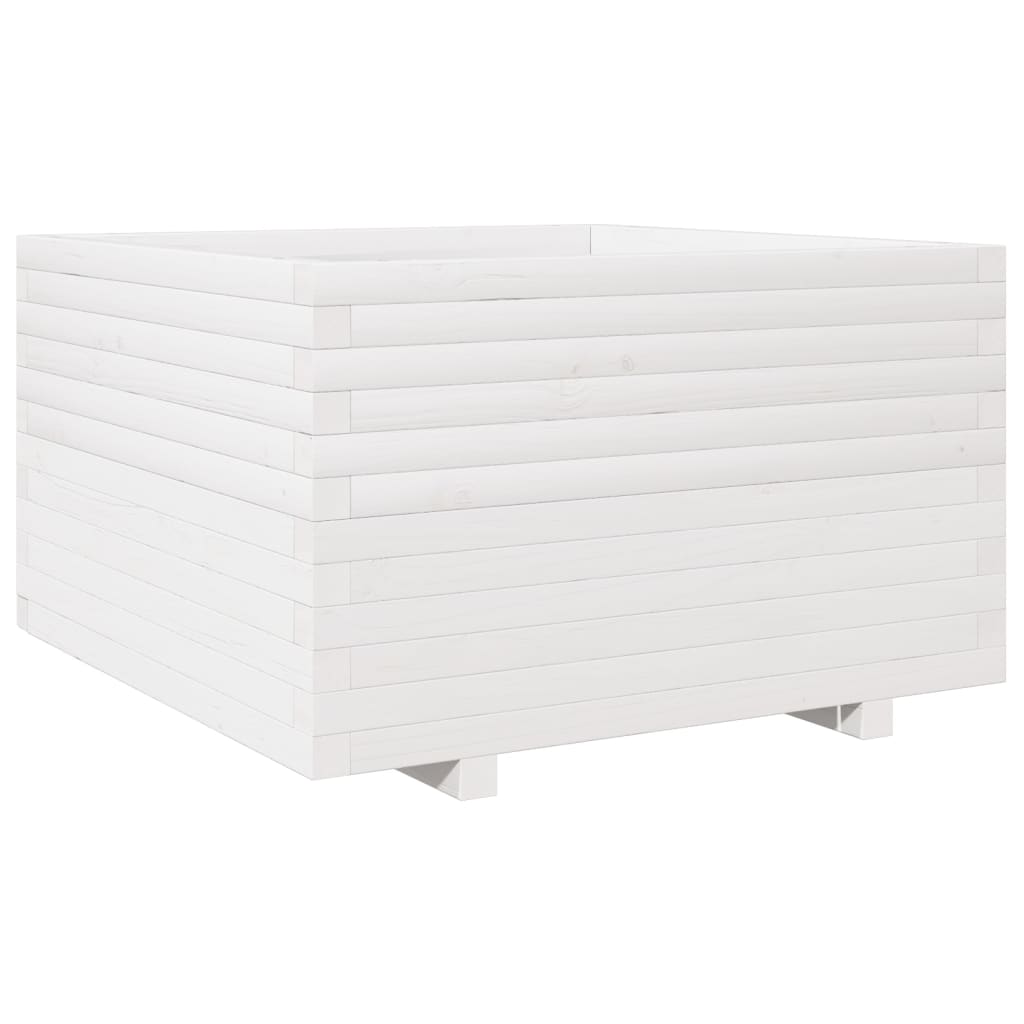 VidaXL Jardinière 80x80x49,5 cm bois de pin massif blanc