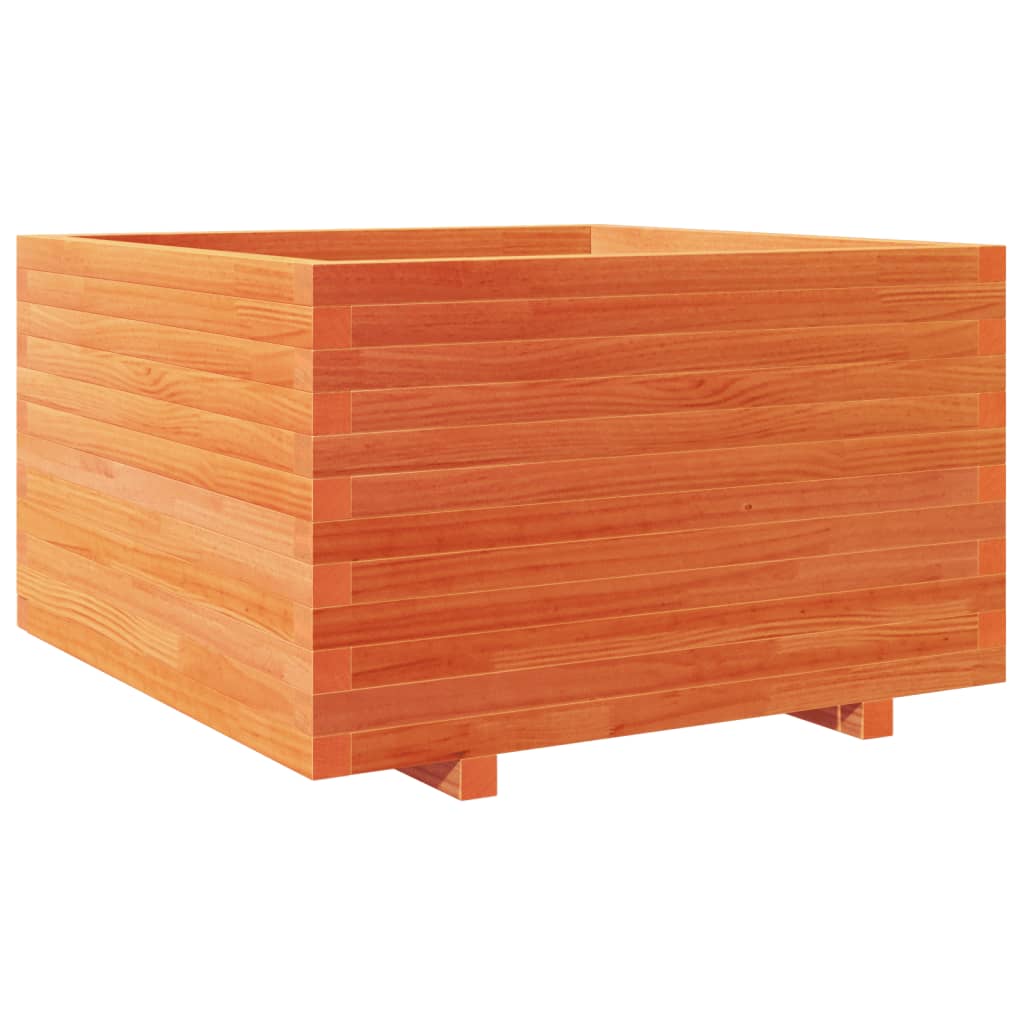 VidaXL Jardinière 80x80x49,5 cm bois de pin massif, marron lavé