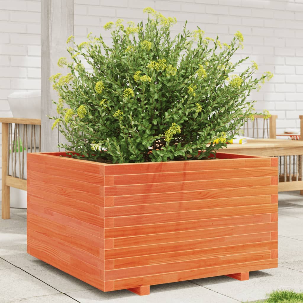 VidaXL Jardinière 80x80x49,5 cm bois de pin massif, marron lavé