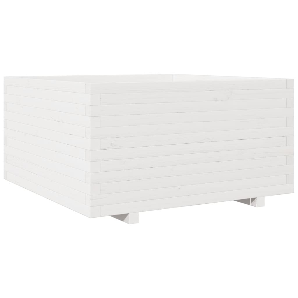 VidaXL Jardinière 90x90x49,5 cm bois de pin massif blanc