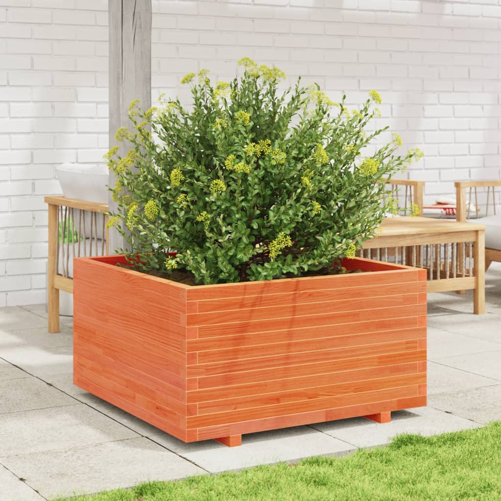 VidaXL Jardinière 90x90x49,5 cm bois de pin massif, marron lavé