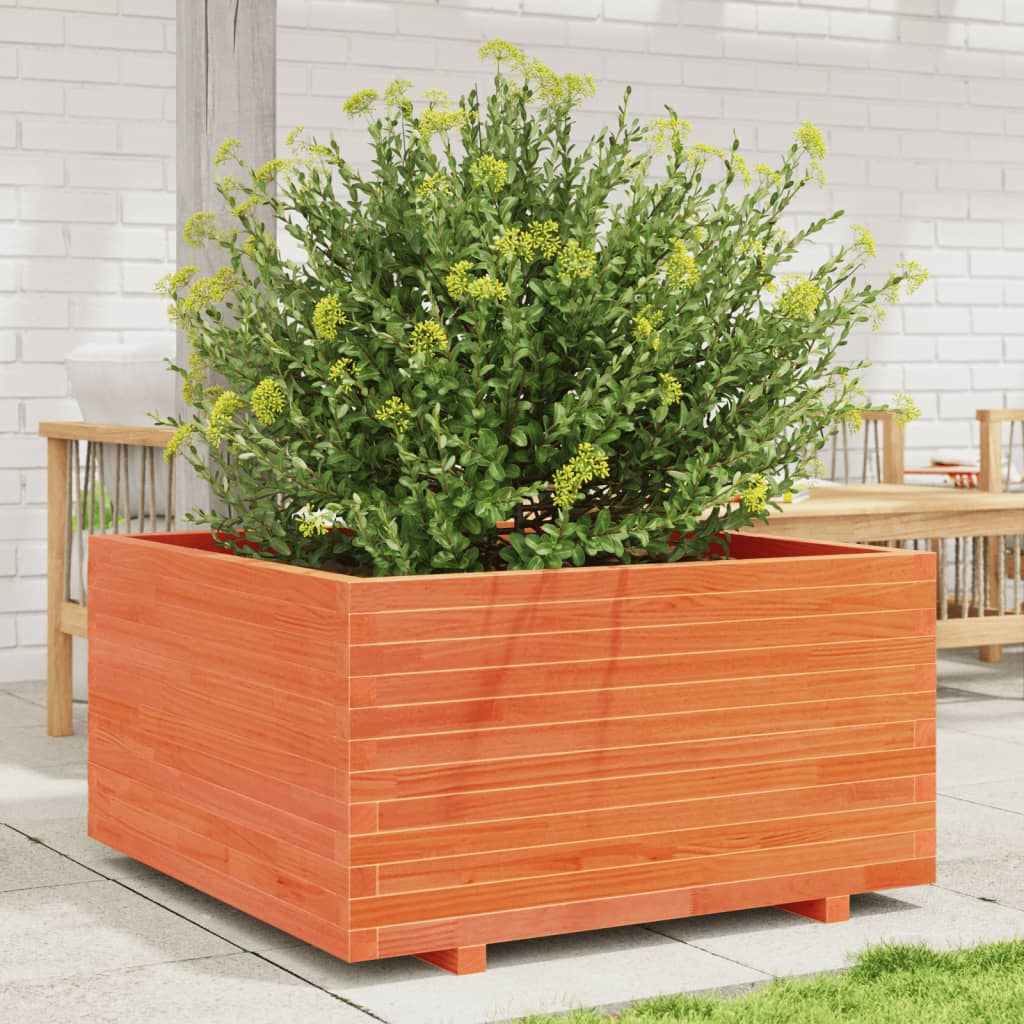 VidaXL Jardinière 90x90x49,5 cm bois de pin massif, marron lavé