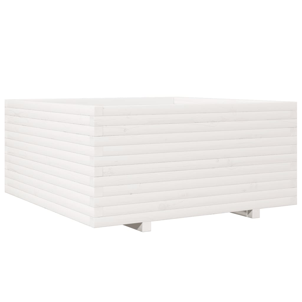 VidaXL Jardinière 100x100x49,5 cm bois de pin massif blanc