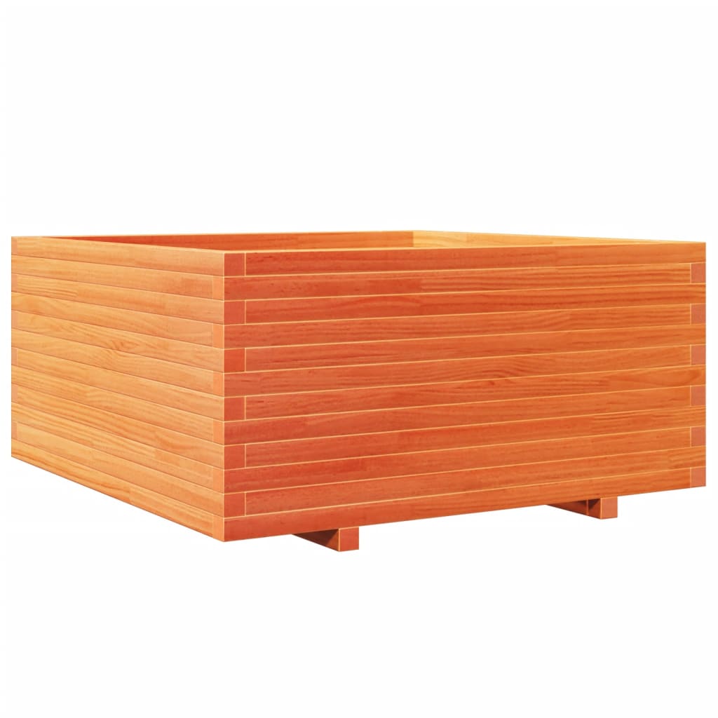 VidaXL Jardinière 100x100x49,5 cm Bois de Pin Massif Lavé Marron
