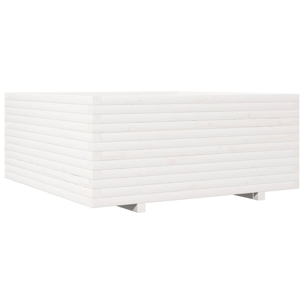 VidaXL Jardinière 110x110x49,5 cm bois de pin massif blanc