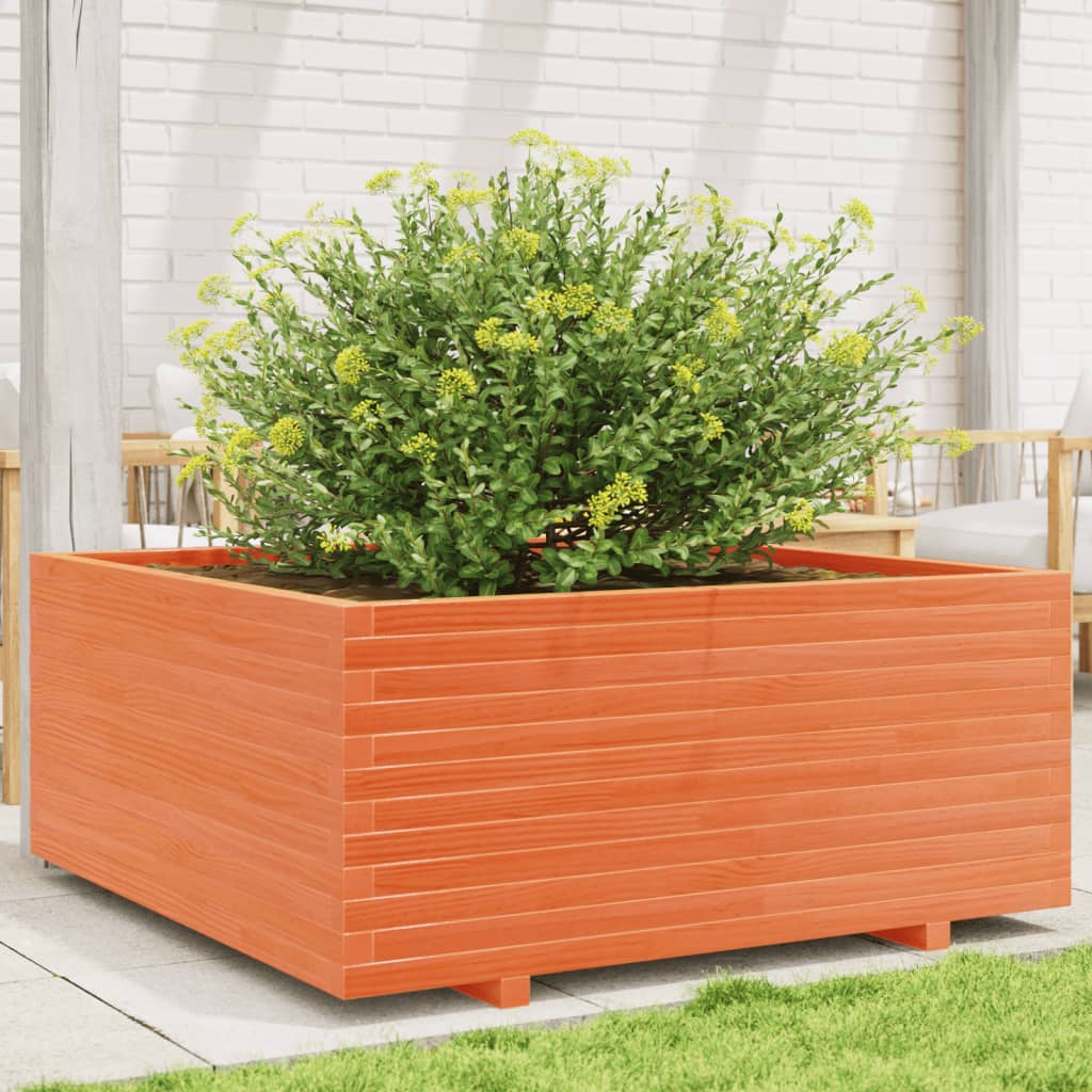 VidaXL Jardinière 110x110x49,5 cm Bois de Pin Massif Lavé Marron