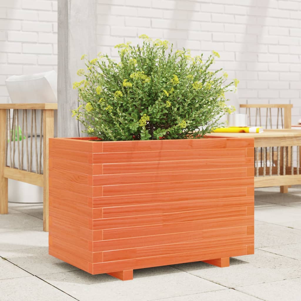 VidaXL Jardinière 70x40x49,5 cm bois de pin massif, marron lavé