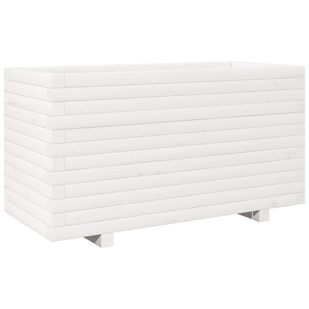 VidaXL Jardinière 90x40x49,5 cm bois de pin massif blanc