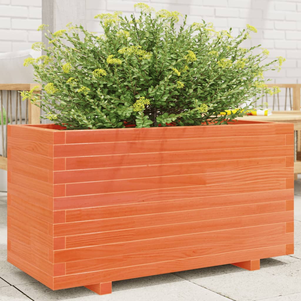 VidaXL Jardinière 90x40x49,5 cm bois de pin massif, marron lavé