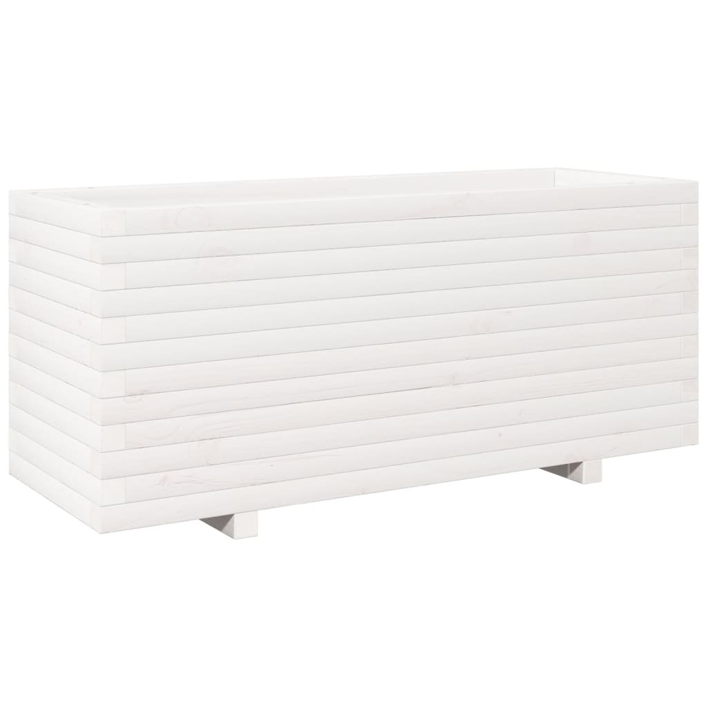 VidaXL Jardinière 110x40x49,5 cm bois de pin massif blanc