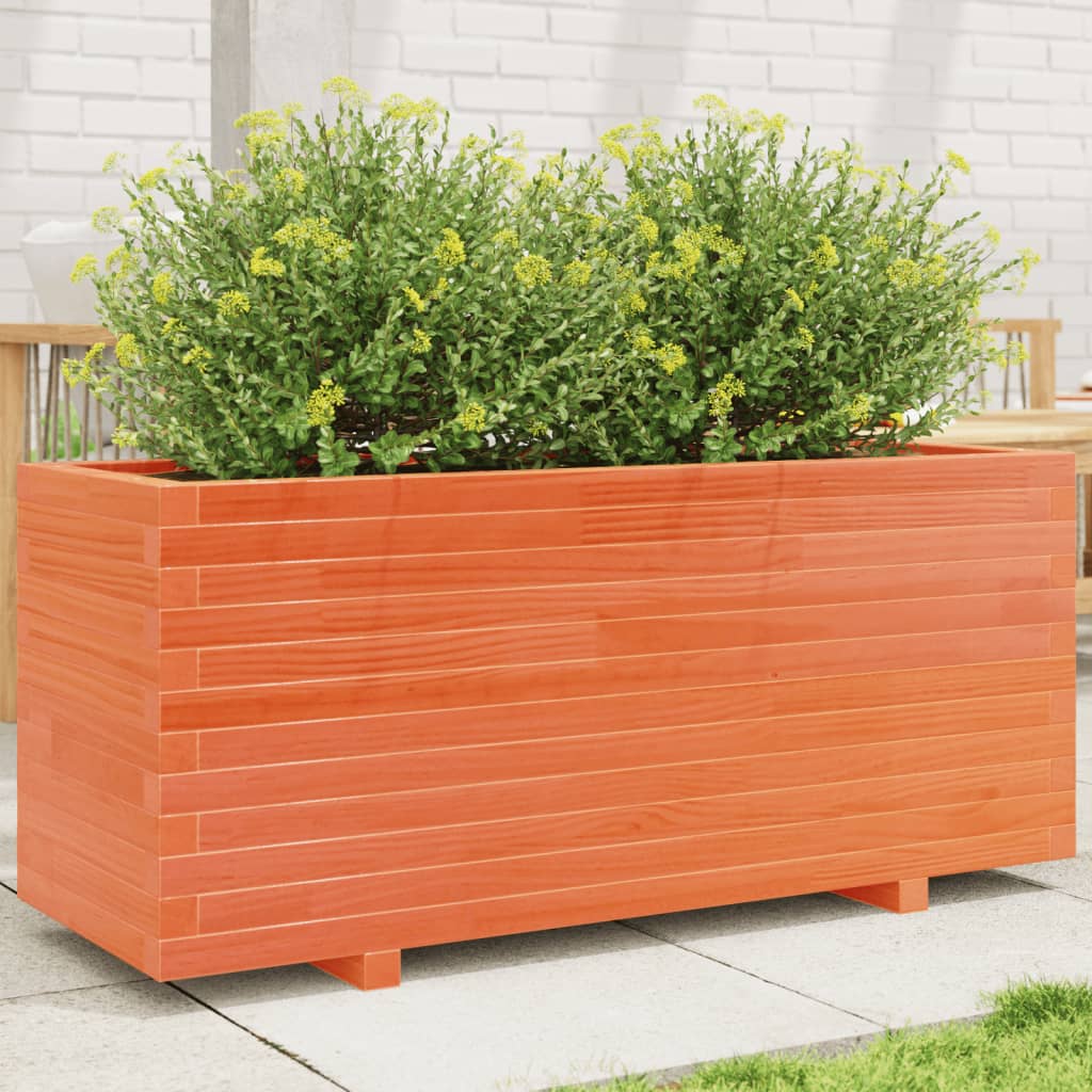 VidaXL Jardinière 110x40x49,5 cm bois de pin massif, marron lavé