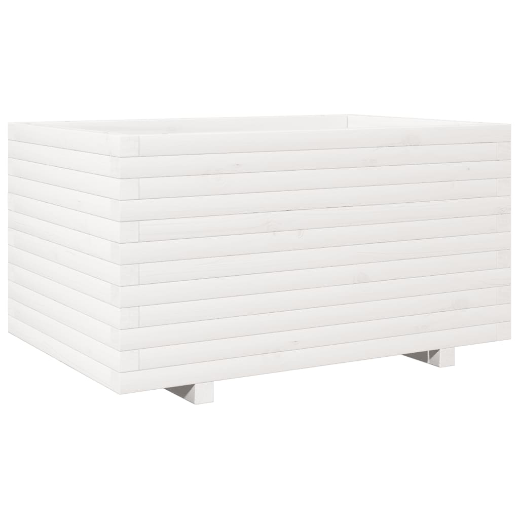 VidaXL Jardinière 90x60x49,5 cm bois de pin massif blanc