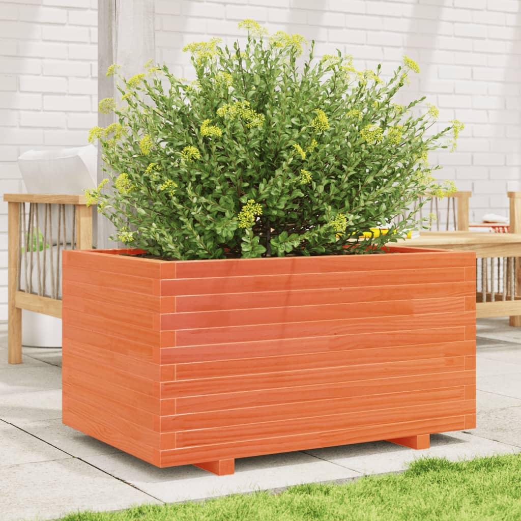 VidaXL Jardinière 90x60x49,5 cm bois de pin massif, marron lavé